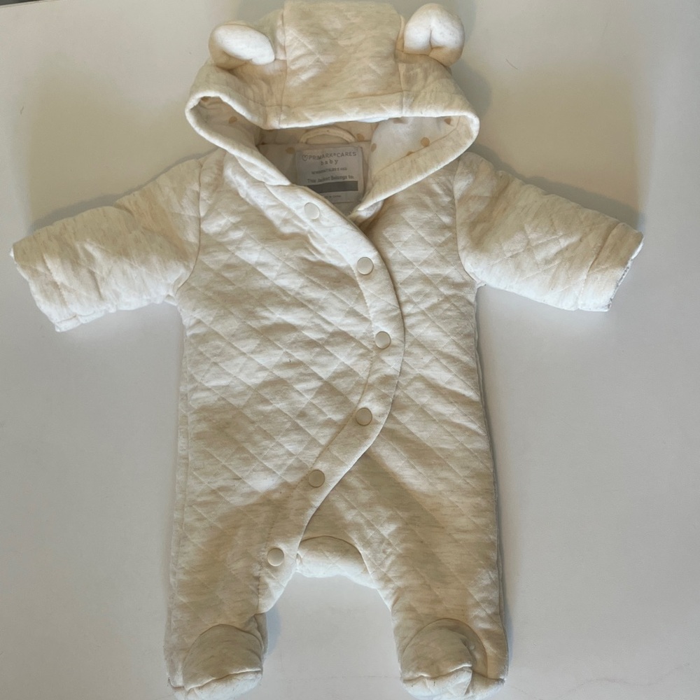Newborn Cream Quilted Baby warm suit